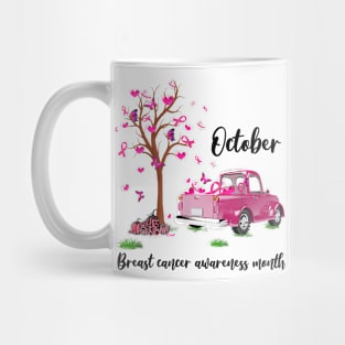 Pumpkin Pink Truck October Breast Cancer Awareness Month Mug